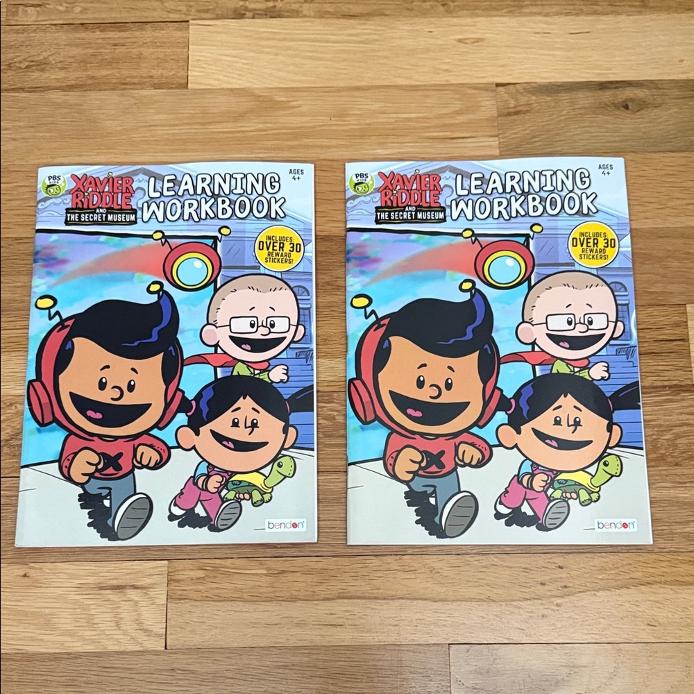 New Bundle of 2 - Xavier Riddle and The Secret Museum Learning Workbook PBS Kids